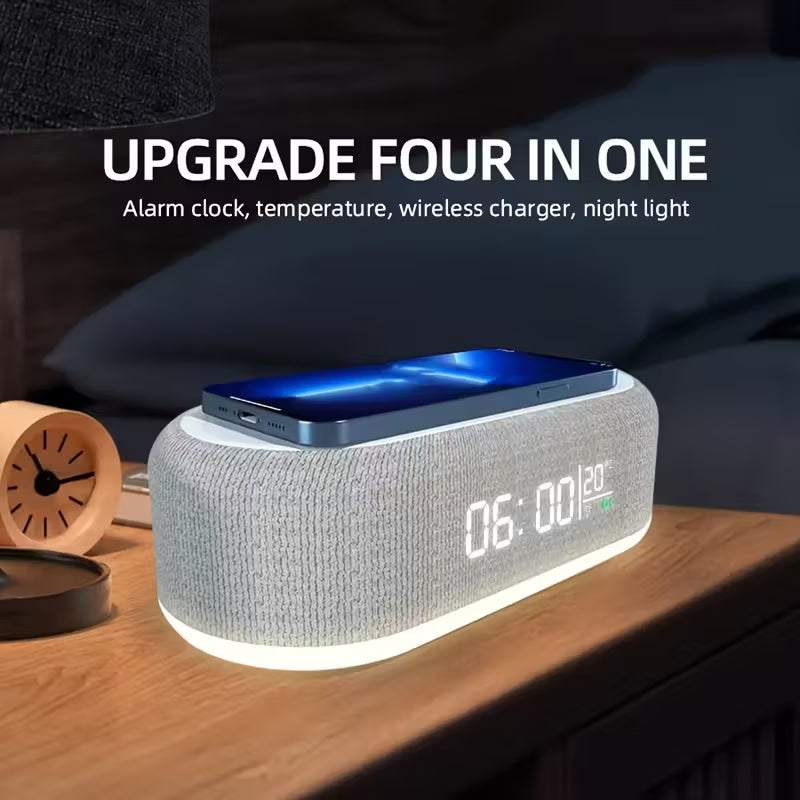 Wireless Charger with Night Light & Clock